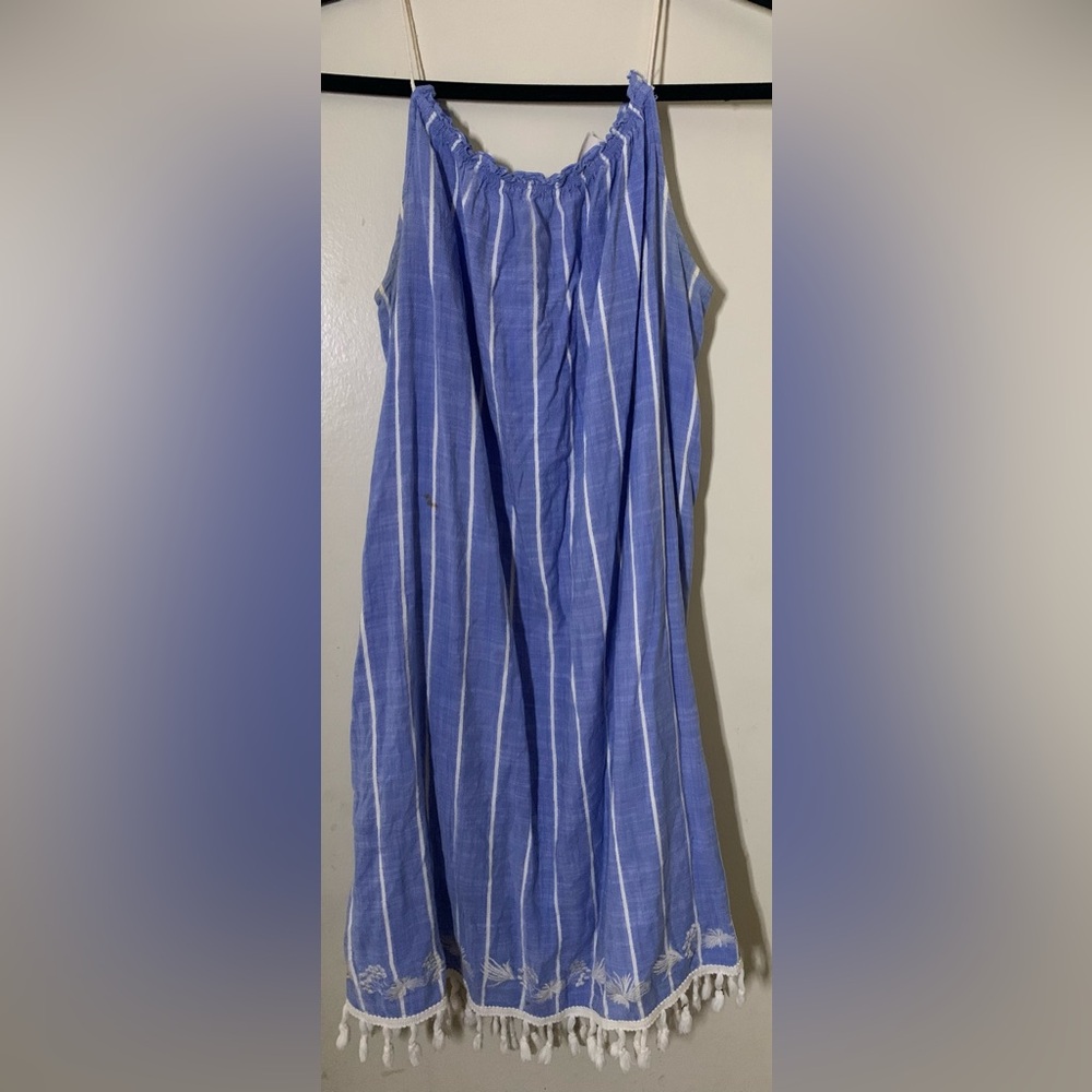 KNOX ROSE BLU STRIPED BOHO DRESS L